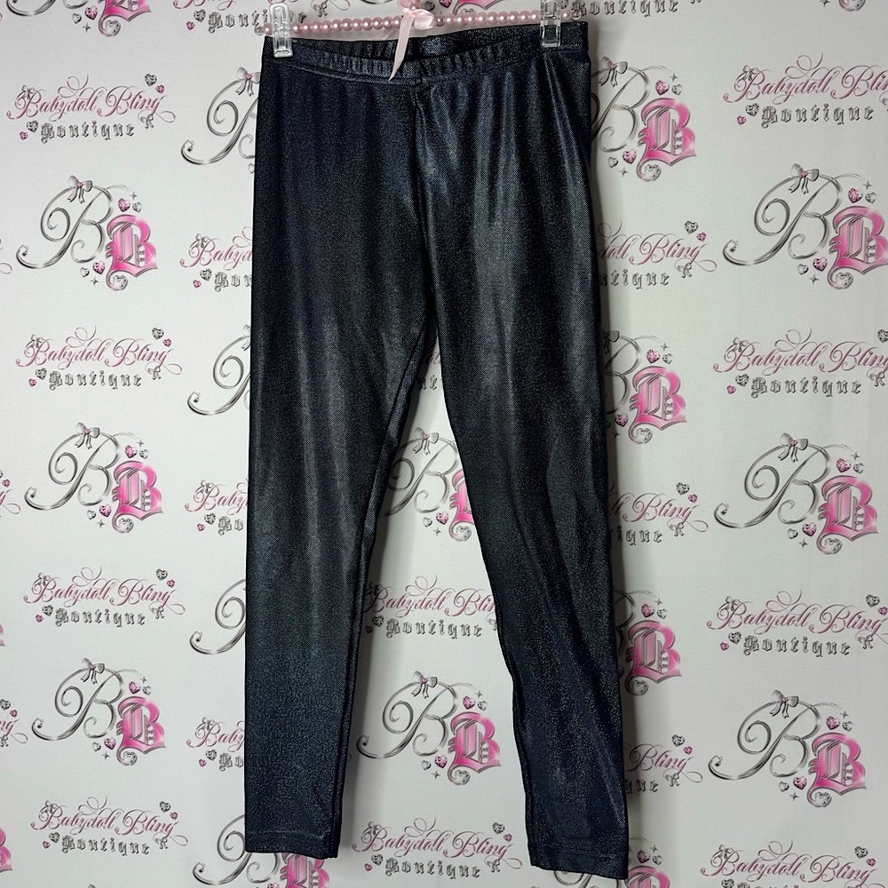 American Apparel leggings holographic sparkly shimmer Glossy Charcoal Leggings